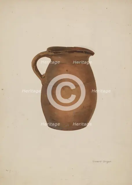 Pitcher, c. 1938. Creator: Edward Unger.