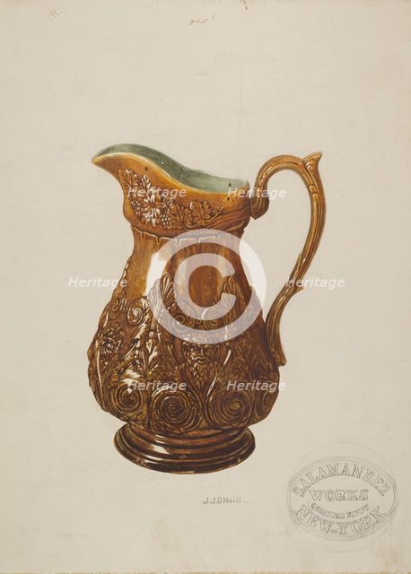 Pitcher, c. 1938. Creator: J. J. Neill.