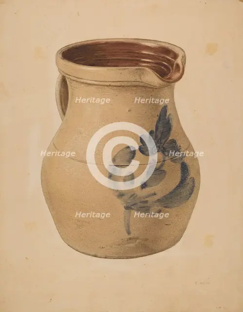 Pitcher, c. 1939. Creator: Elsie Wein.