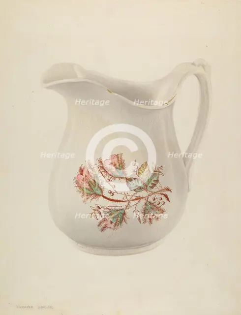 Pitcher, c. 1939. Creator: Roberta Spicer.