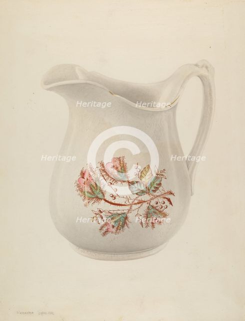 Pitcher, c. 1939. Creator: Roberta Spicer.
