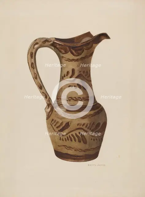 Pitcher, c. 1940. Creator: Betty Jacob.