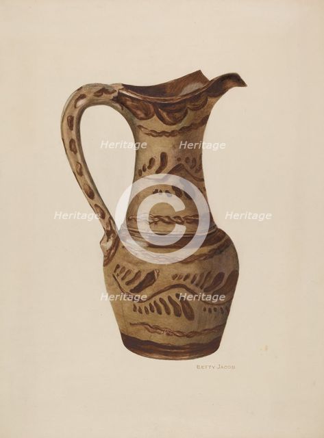 Pitcher, c. 1940. Creator: Betty Jacob.