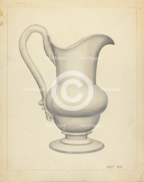 Pitcher, c. 1940. Creator: Janet Riza.