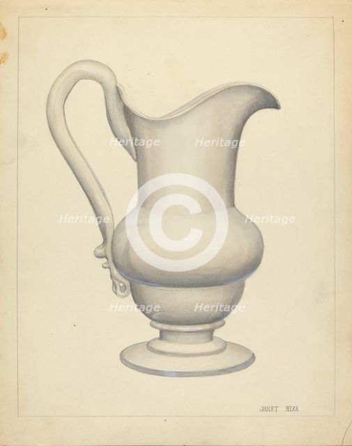 Pitcher, c. 1940. Creator: Janet Riza.