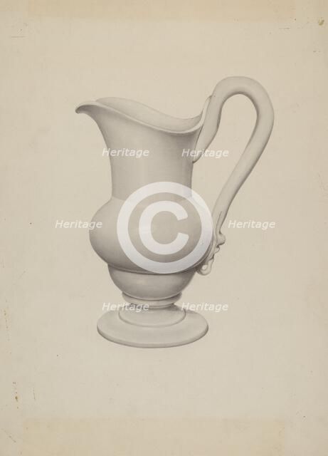 Pitcher, c. 1940. Creator: Roberta Spicer.