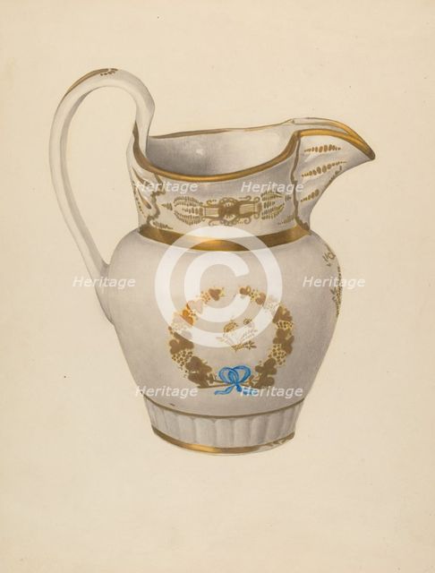 Pitcher, c. 1940. Creator: Roberta Spicer.