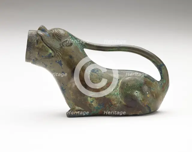 Pitcher in the form of an animal, Han dynasty, 206 BCE-220 CE. Creator: Unknown.