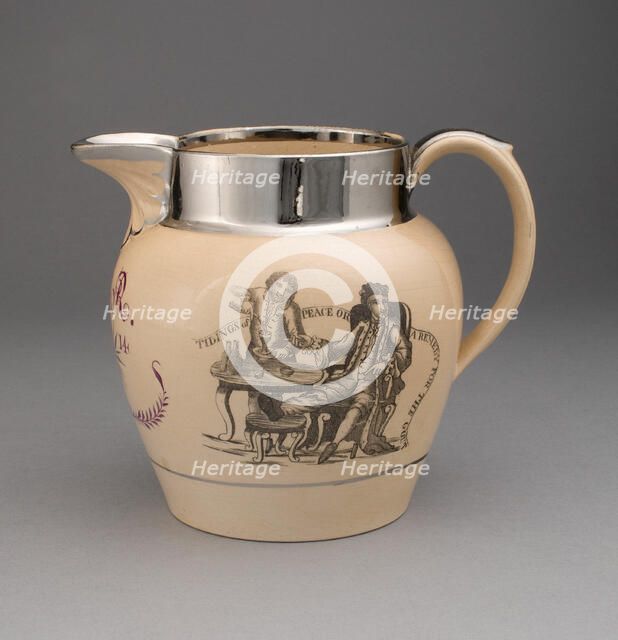 Pitcher, Staffordshire, 1814. Creator: Staffordshire Potteries.
