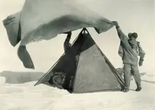 Pitching the Double Tent on the Summit c1911, (1913). Artist: Henry Bowers