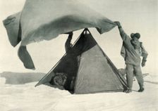 Pitching the Double Tent on the Summit c1911, (1913). Artist: Henry Bowers