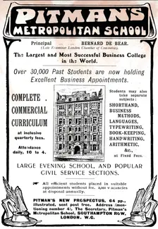 Pitman's Metropolitan School, 1906
