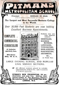 Pitman's Metropolitan School, 1906