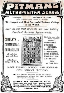 Pitman's Metropolitan School, 1906