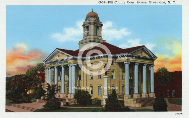Pitt County court house, Greenville, North Carolina, USA, 1940. Artist: Unknown