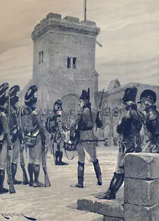 Pitt Drilling Militia at Walmer Castle in 1803 (1896). Artist: JW Evans