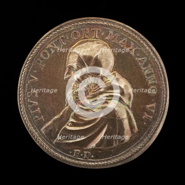 Pius V (Michele Ghislieri, 1504-1572), Pope 1566 [obverse], 1572. Creator: Gian Federigo Bonzagna.