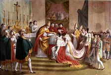 Pius VII crowns Napoleon as emperor in Notre Dame in 1804