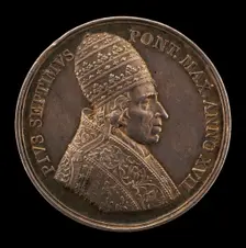 Pius VII (Barnaba Chiaramonti, 1742-1823), Pope 1800 [obverse], 1816. Creator: Henri François Brandt