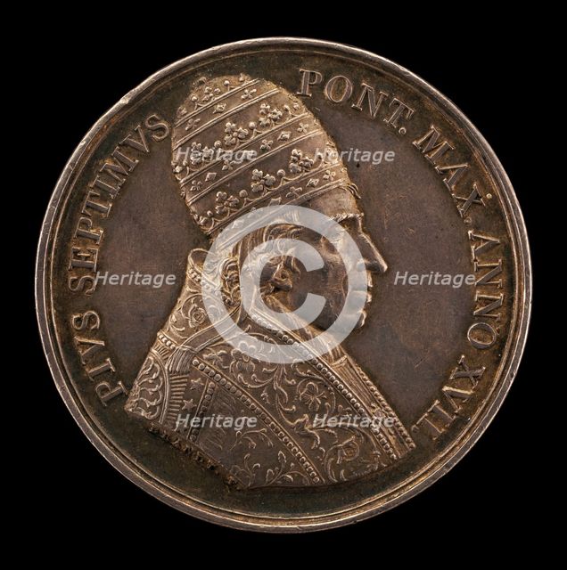 Pius VII (Barnaba Chiaramonti, 1742-1823), Pope 1800 [obverse], 1816. Creator: Henri François Brandt.