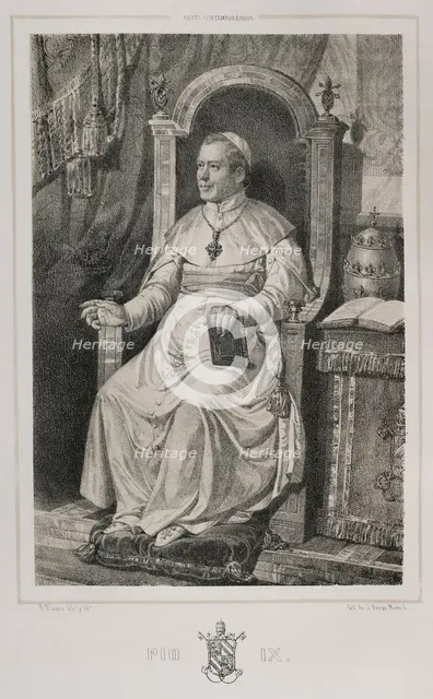 Pius IX, (1792-1878), Italian pope (1846-1878), 1852.  Creator: Julio Donón.