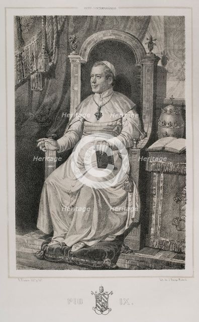 Pius IX, (1792-1878), Italian pope (1846-1878), 1852.  Creator: Julio Donón.