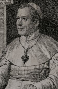 Pius IX, (1792-1878), Italian pope (1846-1878), 1852. Detail. Creator: Julio Donón