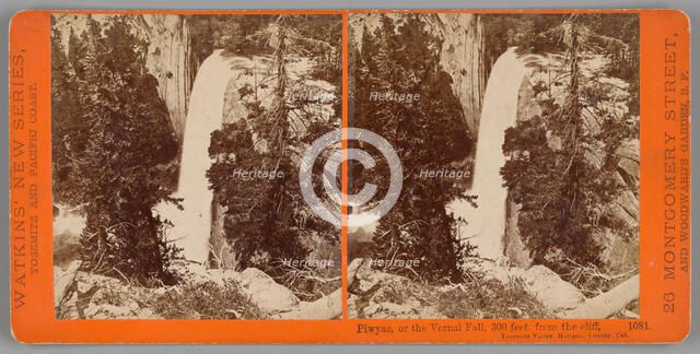 Piwyac, or the Vernal Fall, 300 feet from the cliff, Yosemite Valley, Mariposa County, Cal., 1878/81 Creator: Carleton Emmons Watkins.