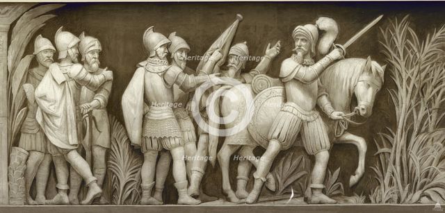 Pizarro Going to Peru (The frieze in the Rotunda of the United States Capitol), 1860-1873. Artist: Brumidi, Constantino (1805-1880)