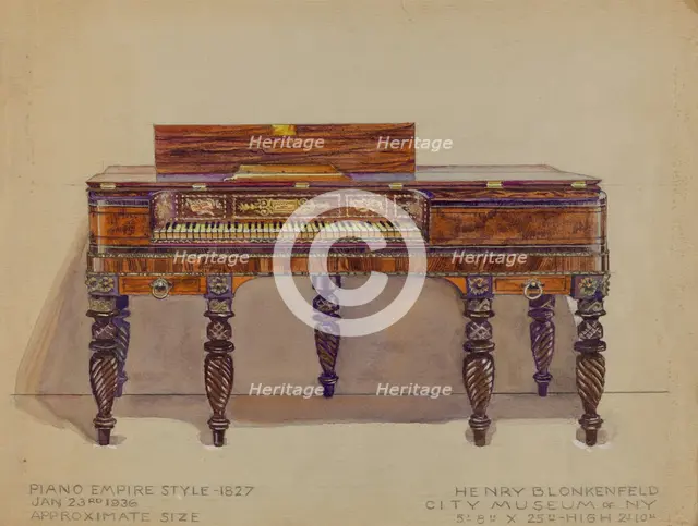 Piano, 1936. Creator: Peltzman, J..