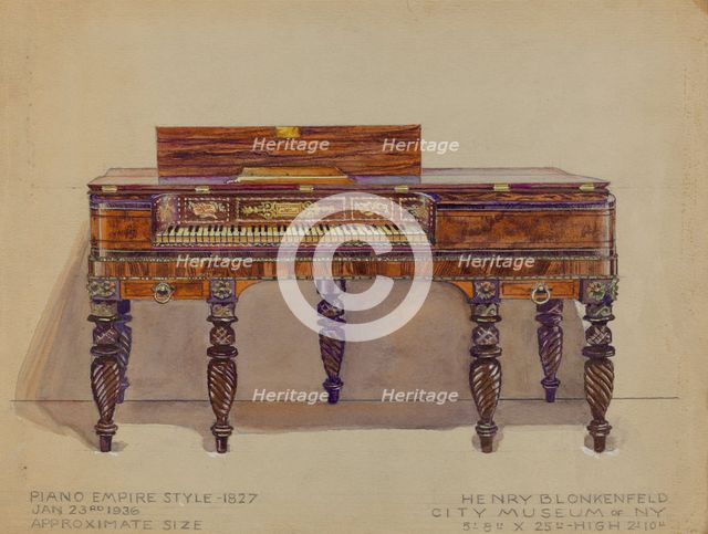 Piano, 1936. Creator: Peltzman, J..