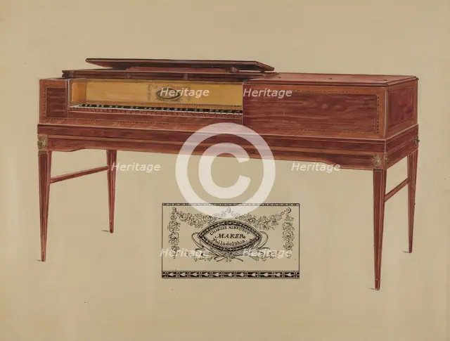 Piano, c. 1936. Creator: Florence Choate.
