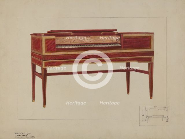 Piano, c. 1937. Creator: Edward L Loper.