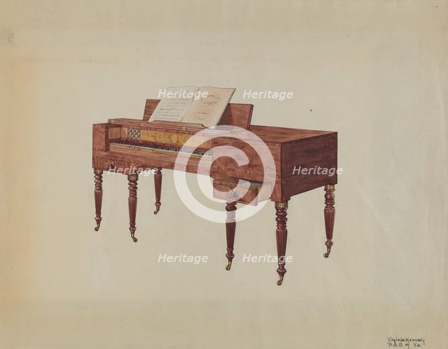 Piano, c. 1939. Creator: Virginia Kennady.