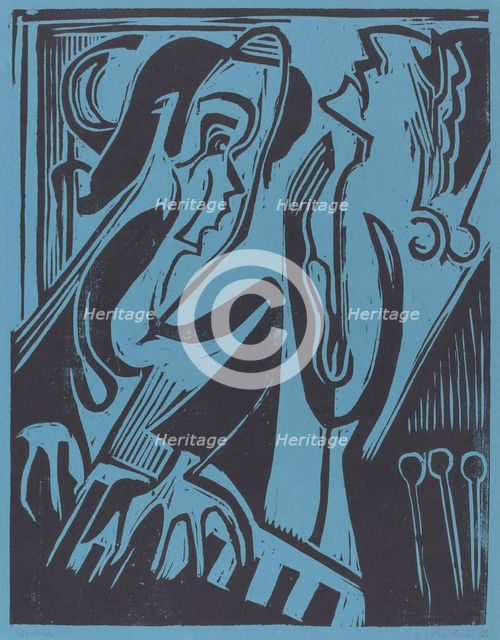 Pianist and Singer, 1928. Creator: Ernst Kirchner.
