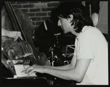 Pianist Leon Greening playing at The Fairway, Welwyn Garden City, Hertfordshire, 8 June 2003. Creator: Denis Williams