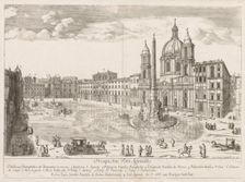 Piazza Navona from "Prospectus Locurum Urbis Romae Insign[ium], 1666. Creator: Lievin Cruyl (Flemish, c. 1640-c. 1720)