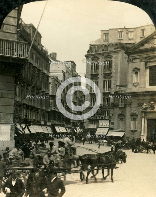 Piazza and church of San Ferdinando, Naples, Italy, c1909. Creator: George Rose.