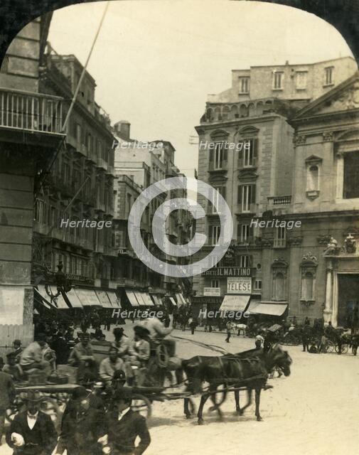 Piazza and church of San Ferdinando, Naples, Italy, c1909. Creator: George Rose.