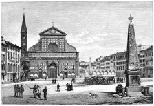 Piazza and church of Santa Maria Novella, Florence, Italy, 1882