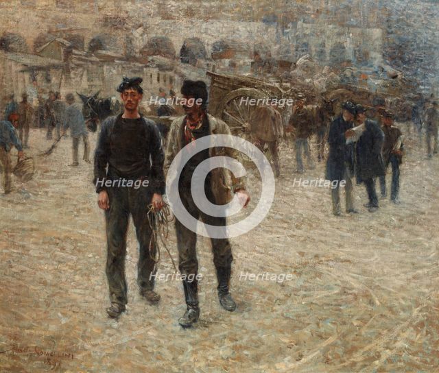 Piazza Caricamento a Genova, 1891. Creator: Nomellini, Plinio (1866-1943).