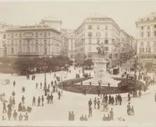 Piazza Corvetto, Genoa, mid-late 19th century. Creator: Alfredo Noack