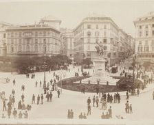 Piazza Corvetto, Genoa, mid-late 19th century. Creator: Alfredo Noack