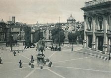 Piazza del Campidoglio with the statue of Marcus Aurelius, Rome, Italy, 1927. Artist: Eugen Poppel