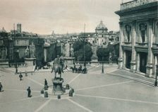 Piazza del Campidoglio with the statue of Marcus Aurelius, Rome, Italy, 1927. Artist: Eugen Poppel