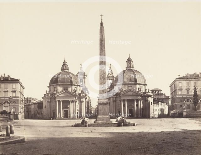 Piazza del Popolo, 1848-52. Creator: Eugène Constant.