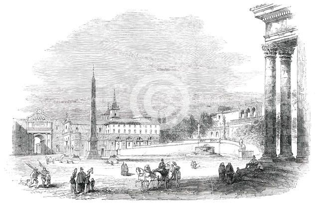 Piazza del Popolo - Rome, 1850. Creator: Unknown.