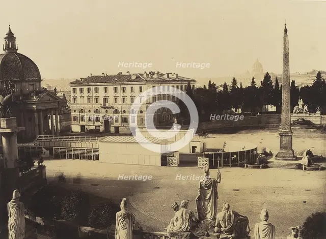 Piazza del Popolo, Rome, 1860s. Creator: Unknown.
