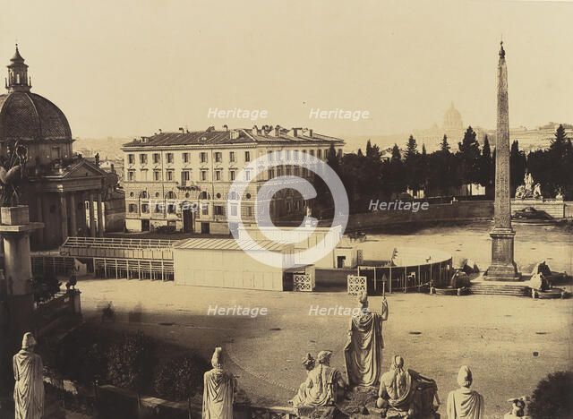 Piazza del Popolo, Rome, 1860s. Creator: Unknown.