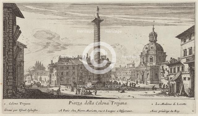 Piazza della Colona Trojana, 1640-1660. Creator: Israel Silvestre.